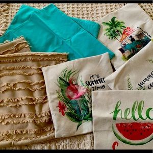 9 Assorted throw pillow covers